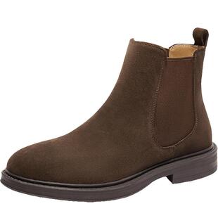 百丽男鞋马丁靴冬季新款工装靴短靴切尔西靴加绒男靴A1691DD4