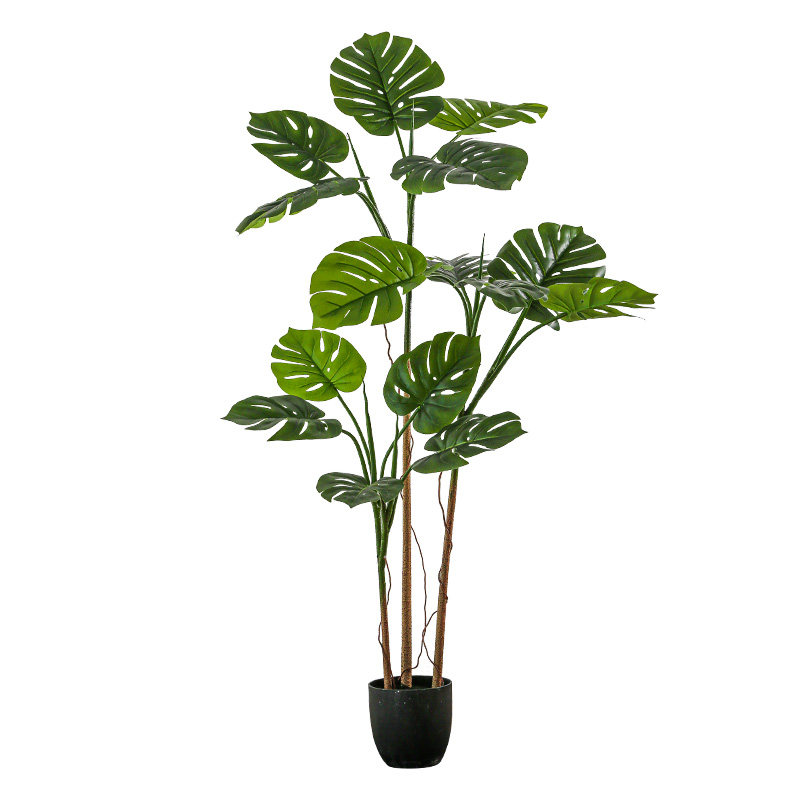 仿真多杆龟背竹盆栽假树植物装饰