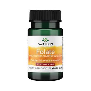 【自营】Swanson斯旺森叶酸400mcg30粒五甲基四氢活性叶酸胶囊