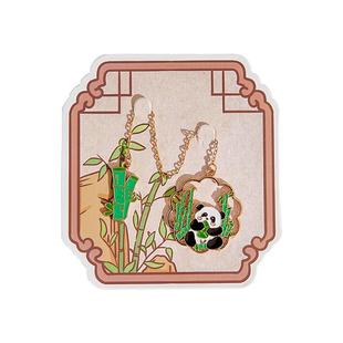 可爱金属熊猫书签古典中国风文创小学生用高档精致纪念品挂件阅读标记书页夹儿童毕业礼物奖品卡通吊坠小礼品