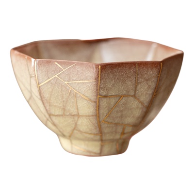 描金线哥窑品茗杯越养越润有韵味