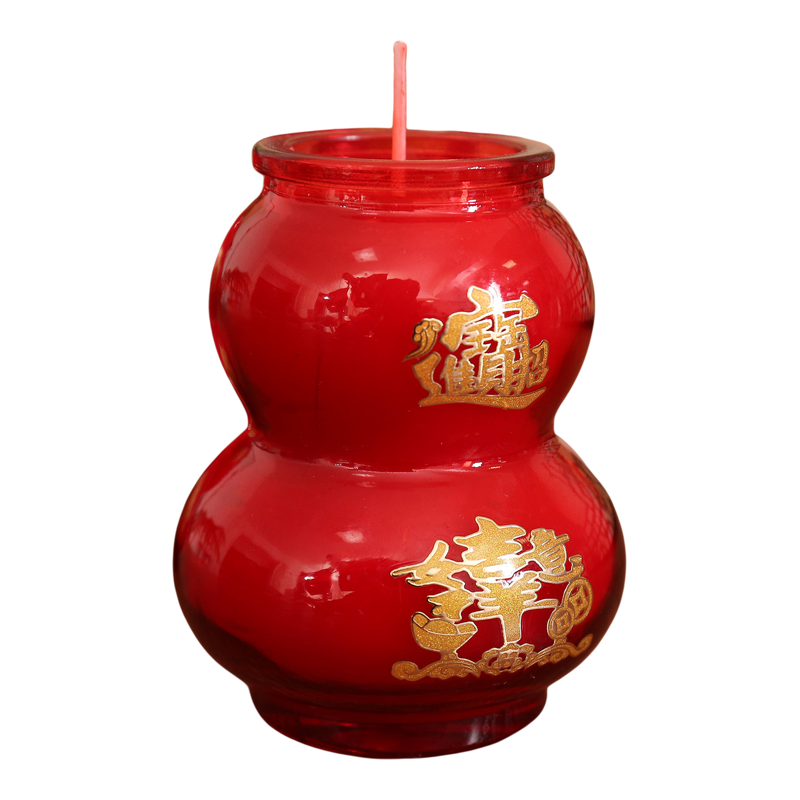 防风酥油灯过新年红色葫芦蜡烛春节喜庆代代安康福禄供财神佛堂灯