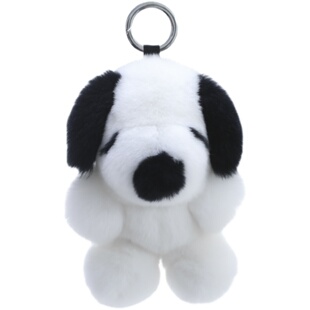 可爱獭兔毛大白狗公仔书包包挂饰毛绒玩偶狗狗车内钥匙扣挂件礼物