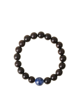 本命年印度小叶紫檀蓝晶石手串
