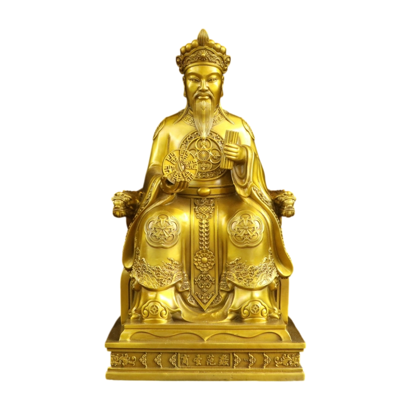 纯黄铜商圣范蠡神像文财神陶朱公坐像家居店铺开业装饰工艺品摆件