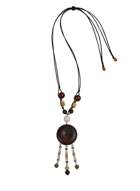 新中式降真香木质平安扣项链