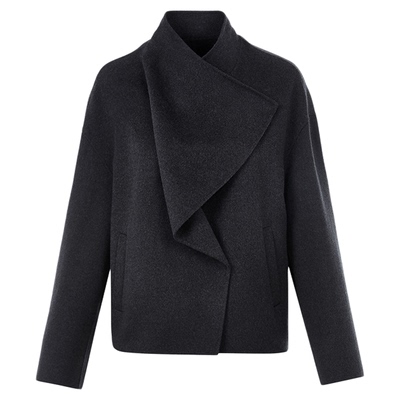 朗姿羊毛高级感双面呢大衣气质设计感通勤毛呢外套2025年冬季新款