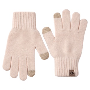 MISSION UV羊毛手套女冬季保暖加厚可触屏防寒韩版针织毛线手套女