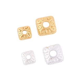 18k包金保色花托配件diy手链项链方形隔珠垫片穿文玩手串隔片材料