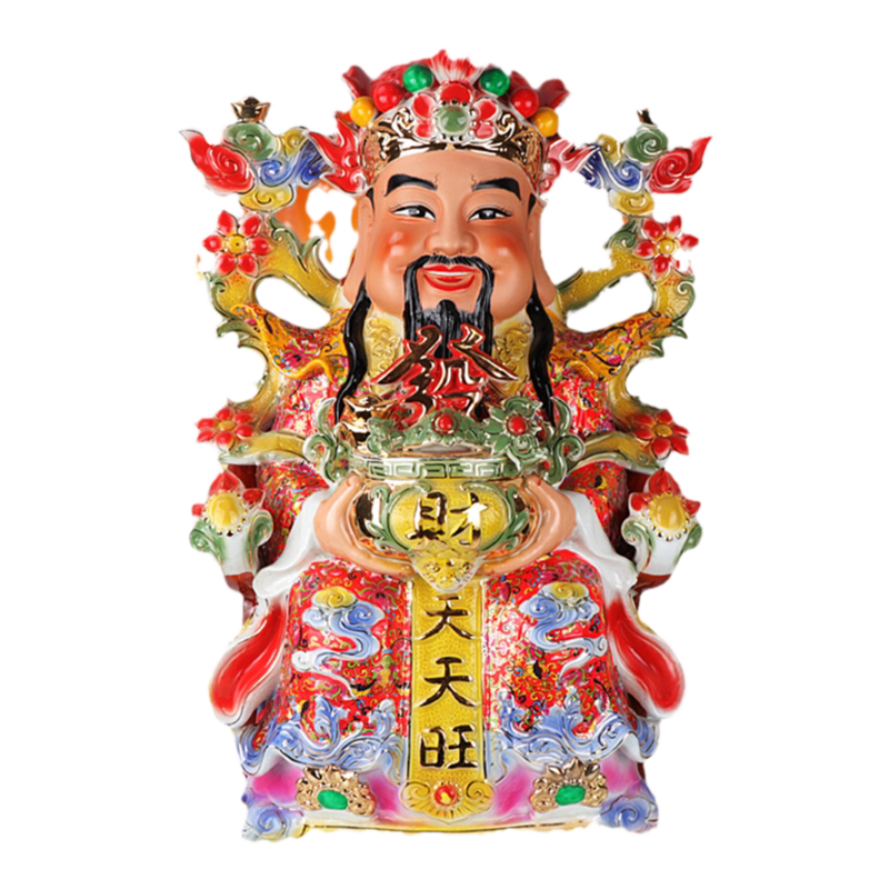 陶瓷财神爷佛像摆件佛龛供桌套装