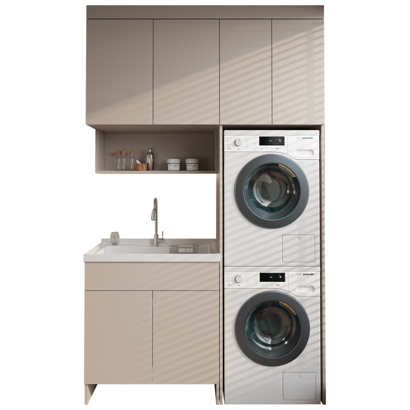 阳台柜双洗衣机烘干机一体柜组合