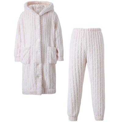 高档女士睡衣秋冬季长款套装