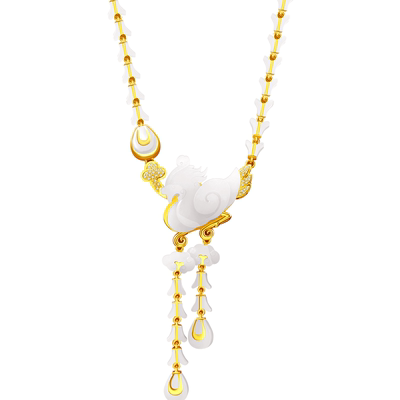 和田玉高定凤凰套项链