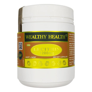 wealthy health富康澳洲软磷脂卵磷脂1200mg200粒胶囊磷脂酰胆碱