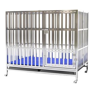 304不锈钢狗笼折叠大型犬中型室内外方管家用带厕所金毛马犬 边牧