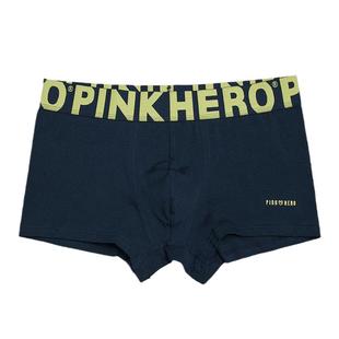 PinkHero男士平角内裤运动长款中腰舒适一片式棉质透气大码四角裤