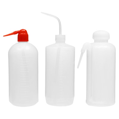 塑料洗瓶红头白头弯头清洗瓶吹气瓶刻度洗瓶弯管瓶250 500 1000ml
