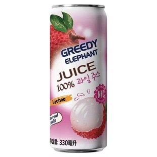 越南进口馋味象nfc荔枝汁果肉果汁饮料330ml*6罐装无添加小瓶饮品