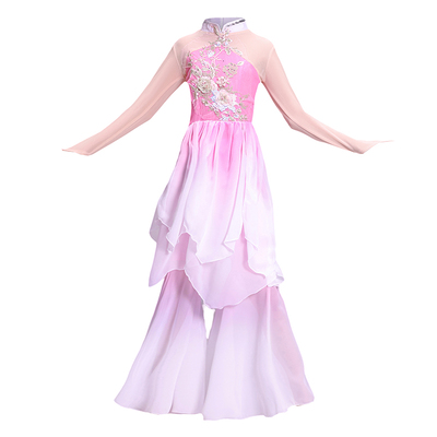 新款女生中国舞古典舞伞舞演出服