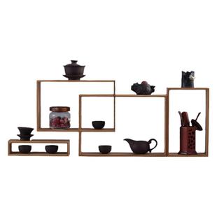 博古架竹制日式收纳桌面茶杯置物架台面摆件茶具多宝格茶桌茶壶架