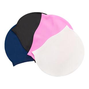 游泳帽女不勒头硅胶不湿头发的白色泳帽防水专业女款长发加大成人