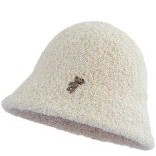 秋冬季儿童帽子中大童宝宝百搭水桶帽盆帽韩版男女童泰迪绒渔夫帽