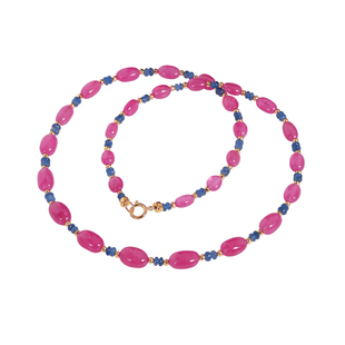 若华珠宝知韵 素面红宝石项链18K金女彩宝蓝宝石颈链礼物定制