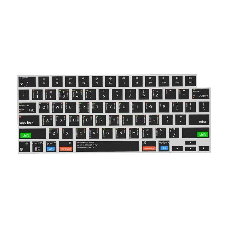 适用苹果电脑键盘膜M4air快捷键macbook13.3pro14寸透明M3按键贴