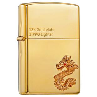zippo打火机18k镀金生肖龙2024龙年限定版送礼正品煤油防风男士