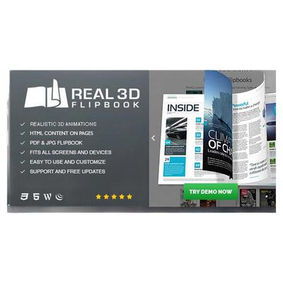 Real3D FlipBook 中文版 WordPress文件图像3D翻页特效插件