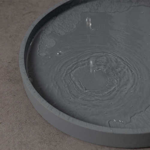 花盆托盘圆形黑灰白棕色家用底座垫仿水泥陶瓷紫砂塑料加厚接水盘