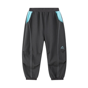 马拉丁漫画家中大童户外反光休闲裤秋季撞色束脚针织长裤伞兵裤型