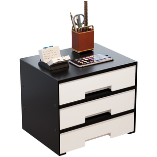 桌面文件柜三层抽屉式资料柜办公写字台收纳盒立式置物架学生宿舍分层整理储物柜书房大容量办公用品大全神器