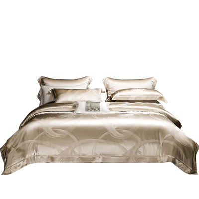 高级桑蚕丝丝绸床单被套重磅真丝天丝色织提花床上用品四件套