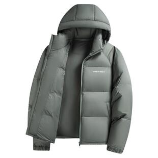 【高充绒】鸭鸭冬季羽绒服男立领连帽极寒加厚保暖面包服外套男潮