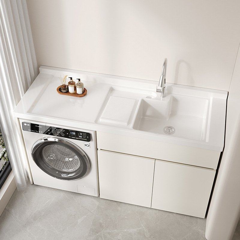 洗衣机柜洗衣池洗衣机一体柜阳台切新品蜂窝铝全铝大板奶油白肤感,家装主材,洗衣机柜,淘宝优惠券,粉丝福利购,淘宝优惠卷
