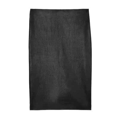 真皮中裙包臀一步裙简约百搭