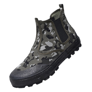 3531正品迷彩高帮一脚蹬高帮鞋工装鞋防滑耐磨户外休闲懒人解放鞋