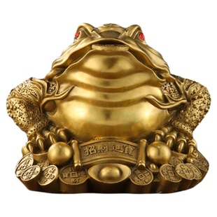 三足金蟾招财镇宅摆件黄铜三脚蟾蜍生财开业大吉生意兴隆礼物前台