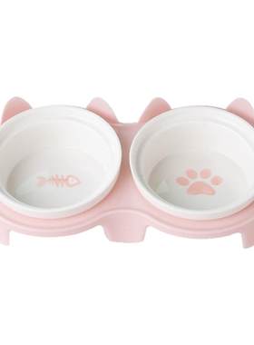 陶瓷碗猫碗猫咪陶瓷碗斜口饮水碗