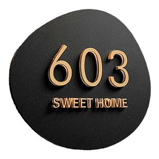 门牌定制订制门牌号房间包厢入户门牌号码牌家用亚克力logo数字门贴门房牌酒店别墅宿舍轻奢创意门牌贴