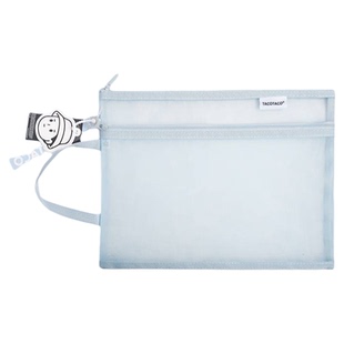 TACOTACO双层网纱手提文件袋a5收纳袋透明拉链式补习袋学生拎书袋a4试卷袋资料袋初高中生专用学习笔袋大容量