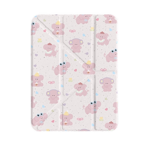 可爱泼墨大象Y+三折适用ipadair6保护套air5/4新款ipad10带笔槽11寸防摔10.2/10.9苹果平板保护套pro2024女款