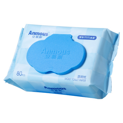 安慕斯湿厕纸家用抽取式80抽5包