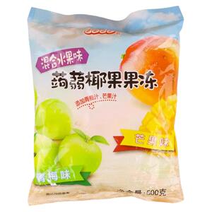 台湾晶晶500g蒟蒻椰果果冻 乳酸菌果冻条怀旧解馋休闲零食