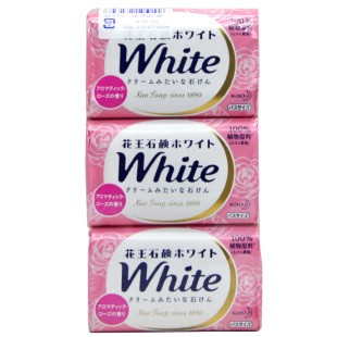 日本进口花王香皂 天然控油泡沫去角质清洁面孔洗澡沐浴花香3块装