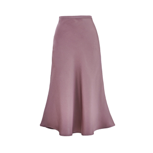 Ching's高腰复古小鱼尾包臀裙女 法式缎面仿真丝垂感优雅半身裙夏