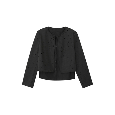 木岸muan来自星星的你外套咖灰色高级百搭外套女YJ-23635-1