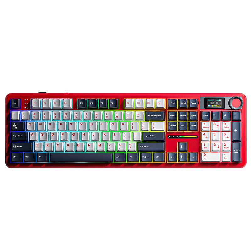 狼蛛F108pro三模客制化机械键盘108键游戏电竞专用轴体打字手感好