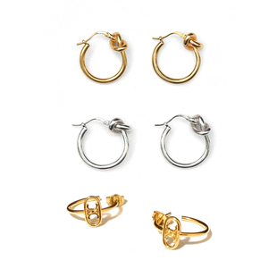 张子枫同款素圈打结耳环2024新款爆款高级感女小众凯旋门耳钉